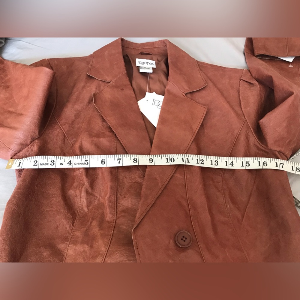 Together 100% Leather Jacket Brown Size 10 - Picture 15 of 16